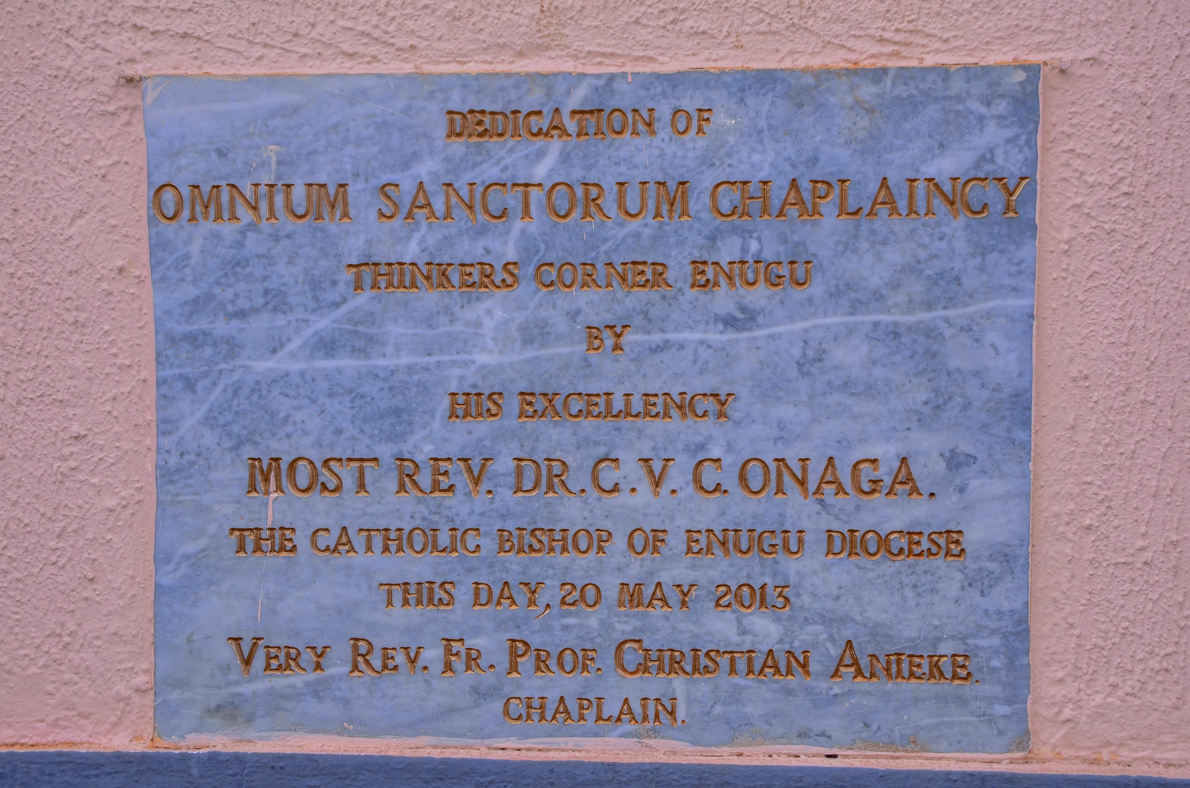 Church Dedication Plaque